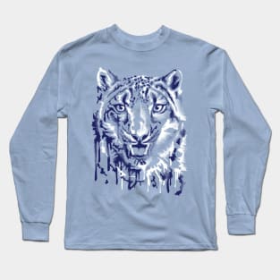 wild snow leopard graffiti Long Sleeve T-Shirt